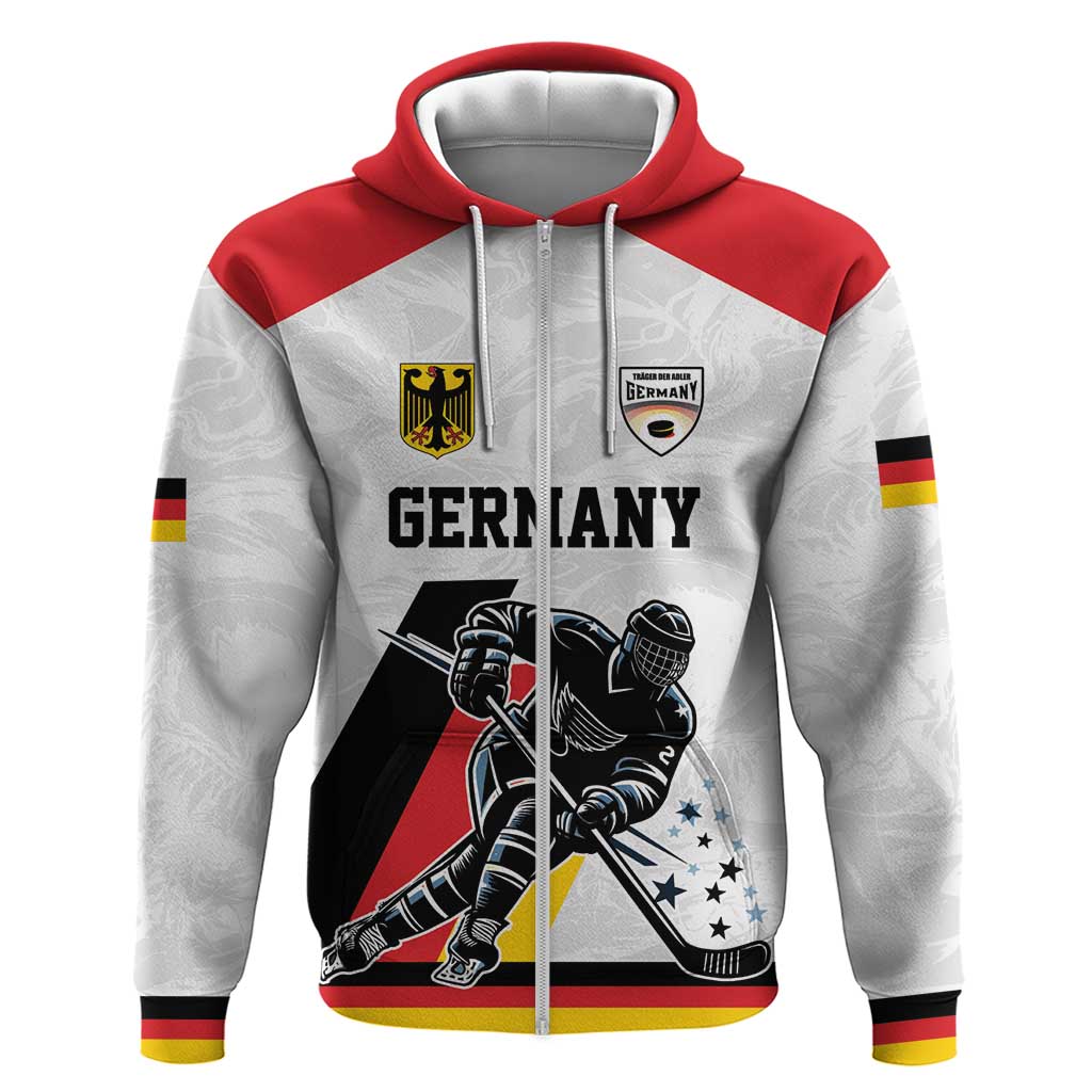 Custom Germany Ice Hockey Zip Hoodie Retro Jersey