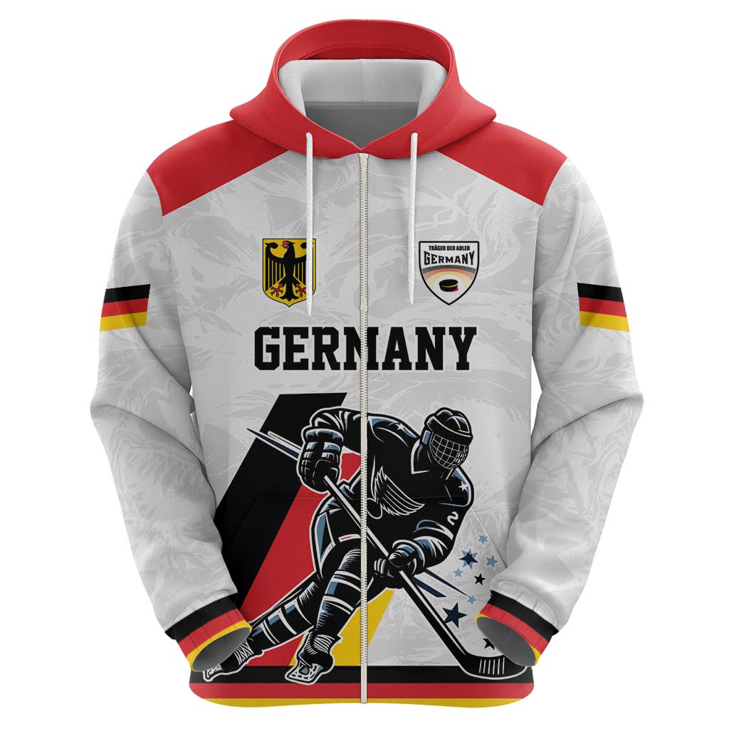 Custom Germany Ice Hockey Zip Hoodie Retro Jersey