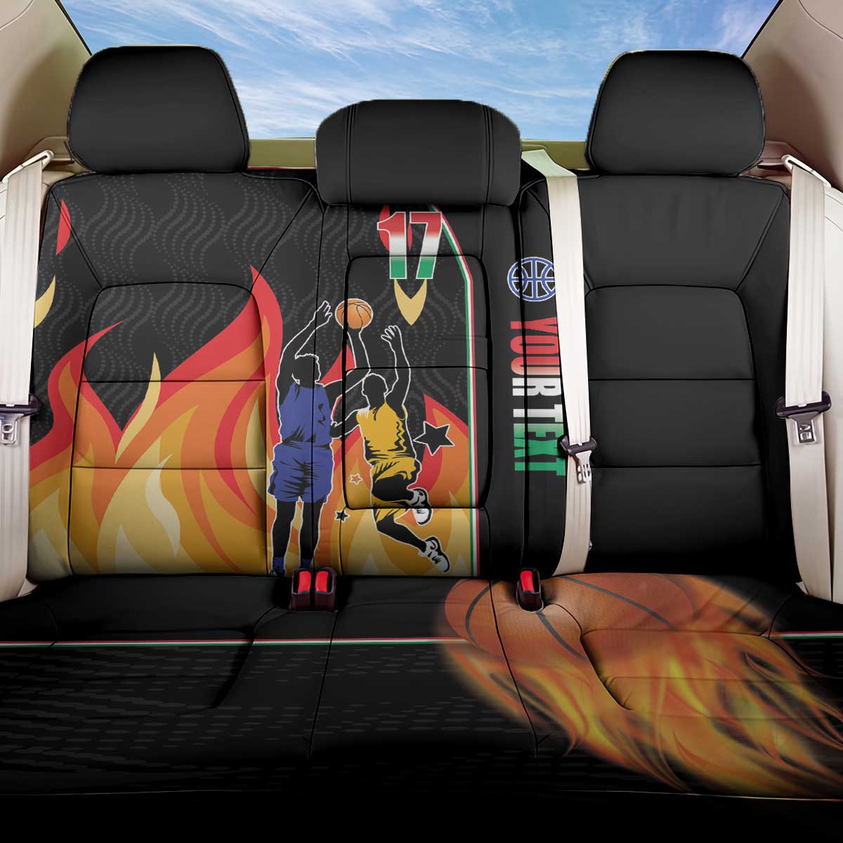 Custom Italian Republic Baketball Back Car Seat Cover Sporty Style