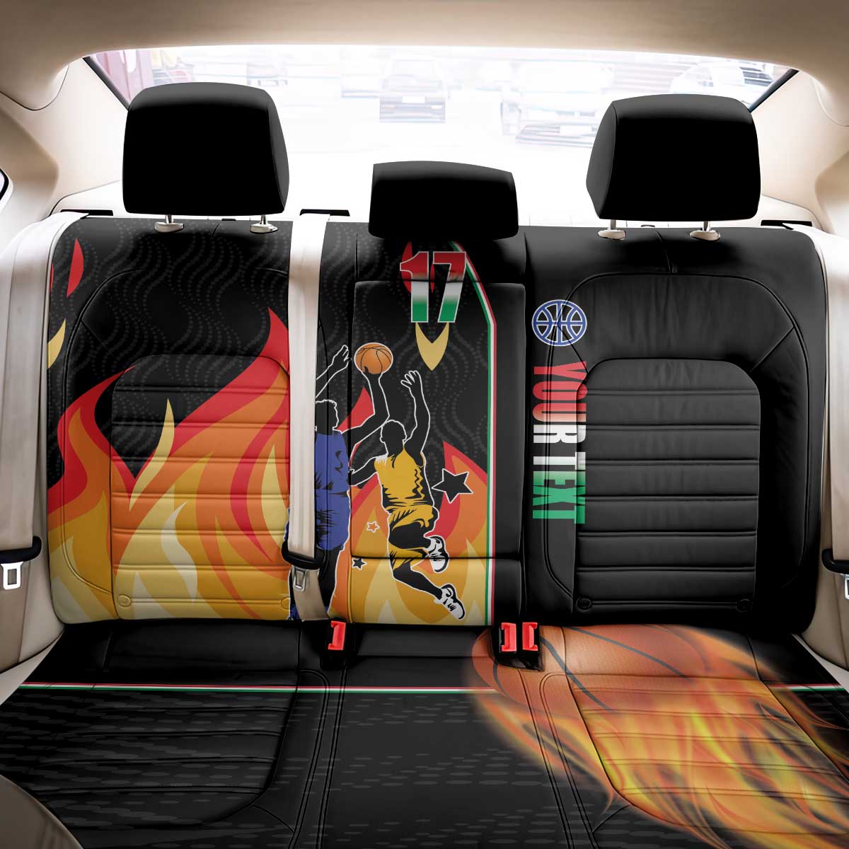 Custom Italian Republic Baketball Back Car Seat Cover Sporty Style