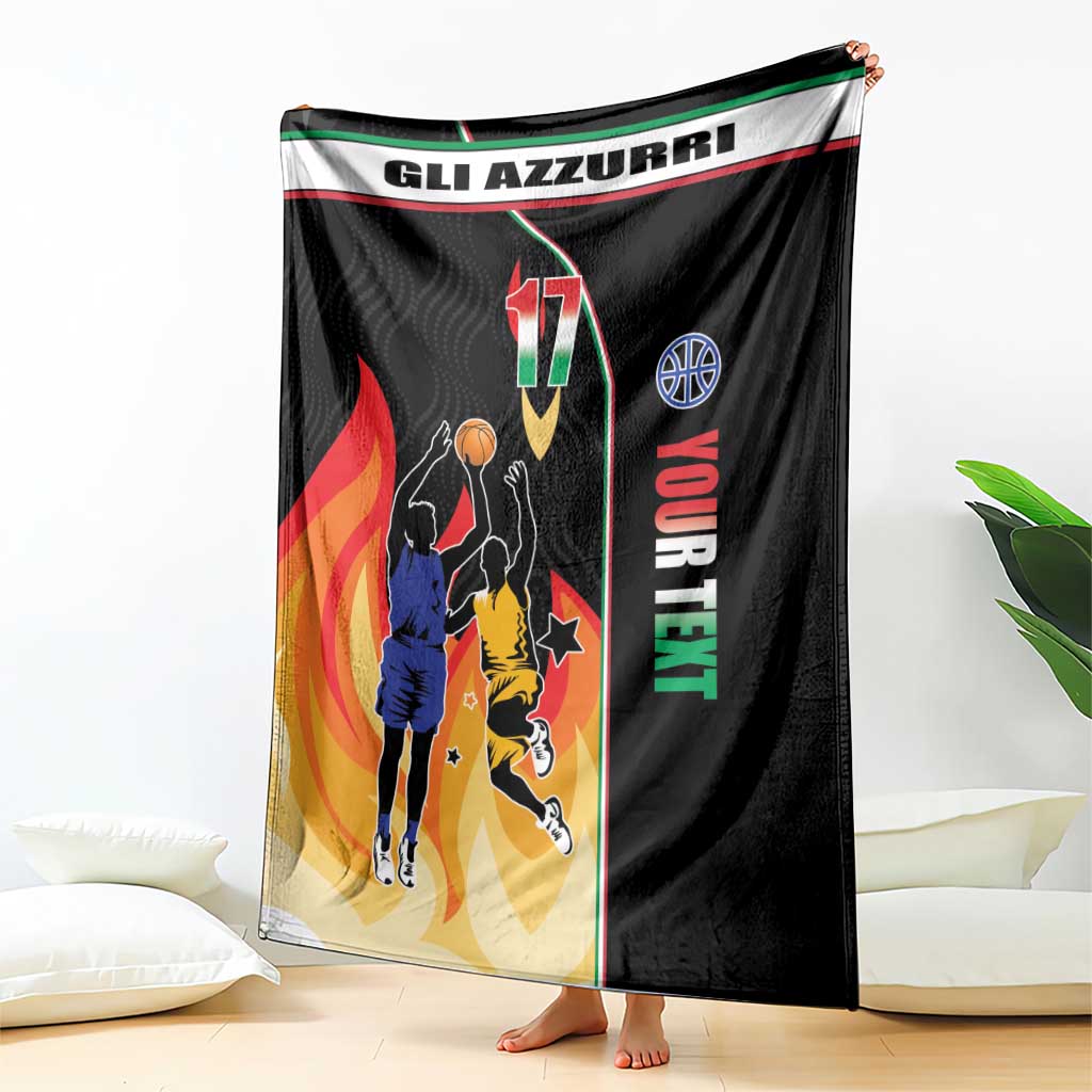 Custom Italian Republic Baketball Blanket Sporty Style