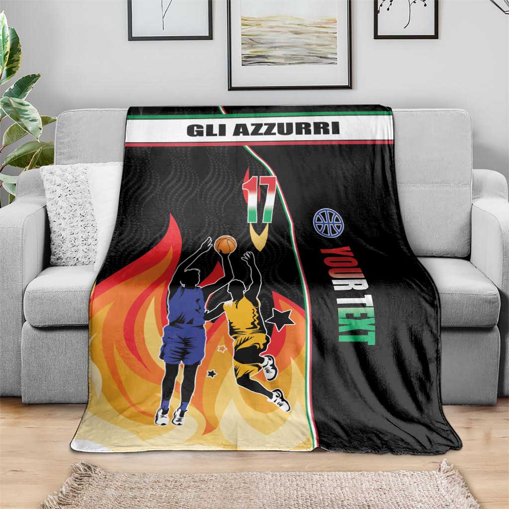 Custom Italian Republic Baketball Blanket Sporty Style