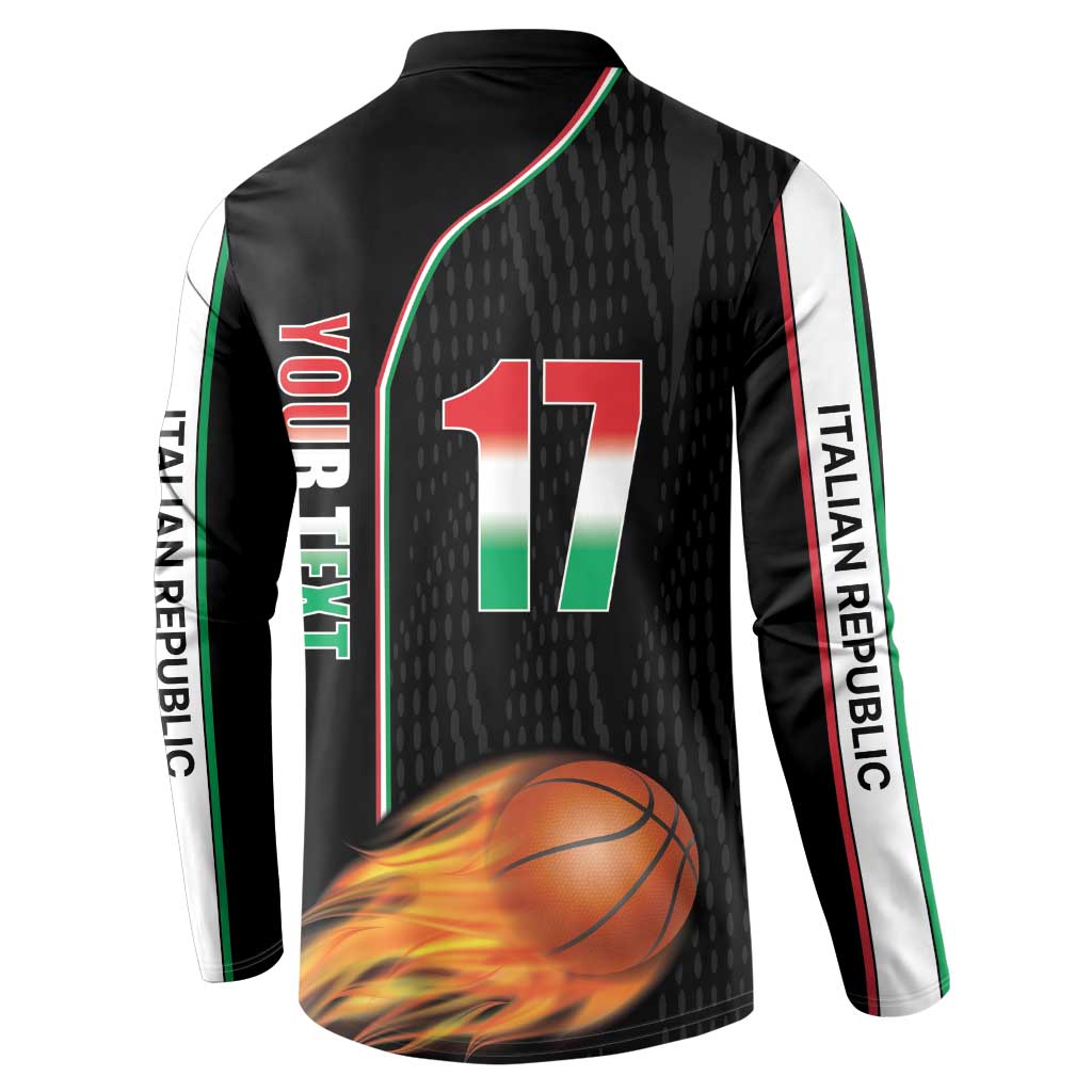 Custom Italian Republic Baketball Button Sweatshirt Sporty Style