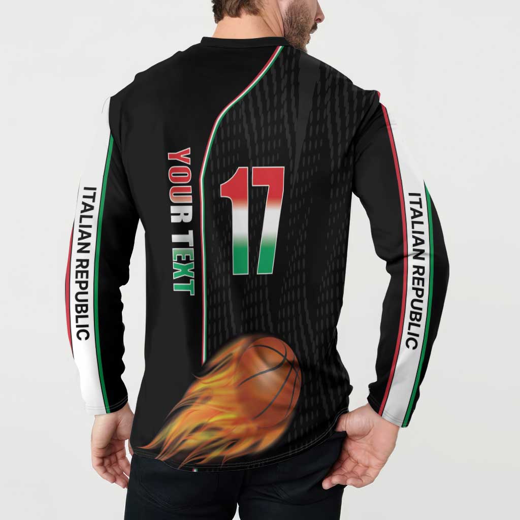 Custom Italian Republic Baketball Button Sweatshirt Sporty Style