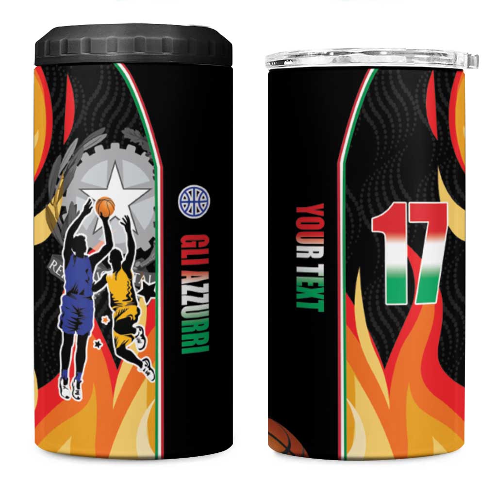 Custom Italian Republic Baketball 4 in 1 Can Cooler Tumbler Sporty Style