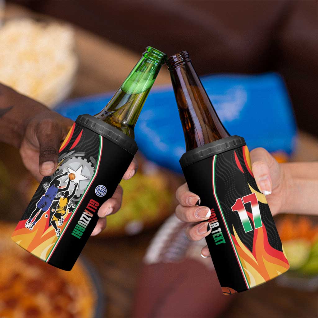 Custom Italian Republic Baketball 4 in 1 Can Cooler Tumbler Sporty Style