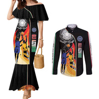 Custom Italian Republic Baketball Couples Matching Mermaid Dress and Long Sleeve Button Shirt Sporty Style