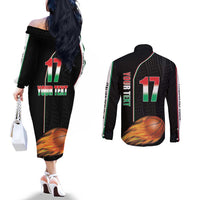 Custom Italian Republic Baketball Couples Matching Off The Shoulder Long Sleeve Dress and Long Sleeve Button Shirt Sporty Style