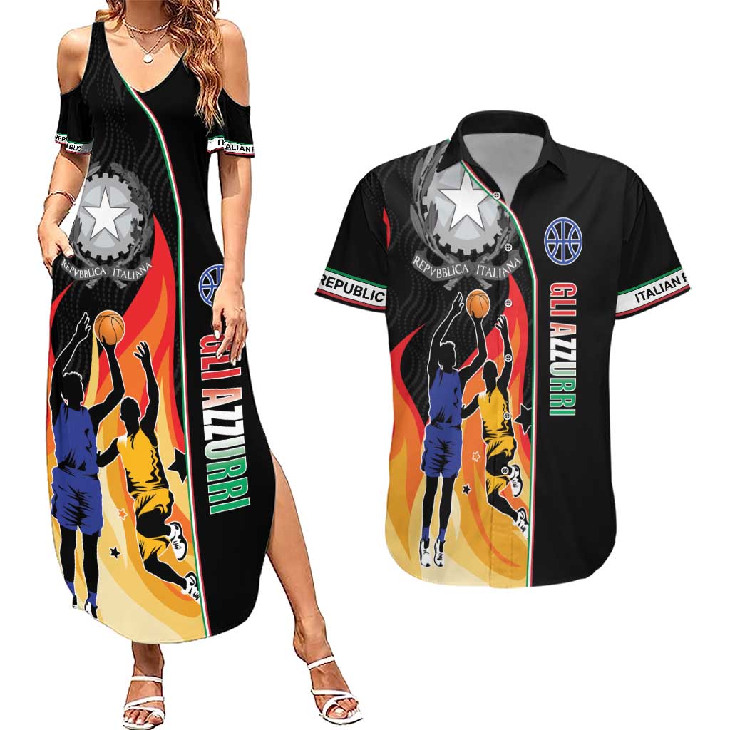 Custom Italian Republic Baketball Couples Matching Summer Maxi Dress and Hawaiian Shirt Sporty Style