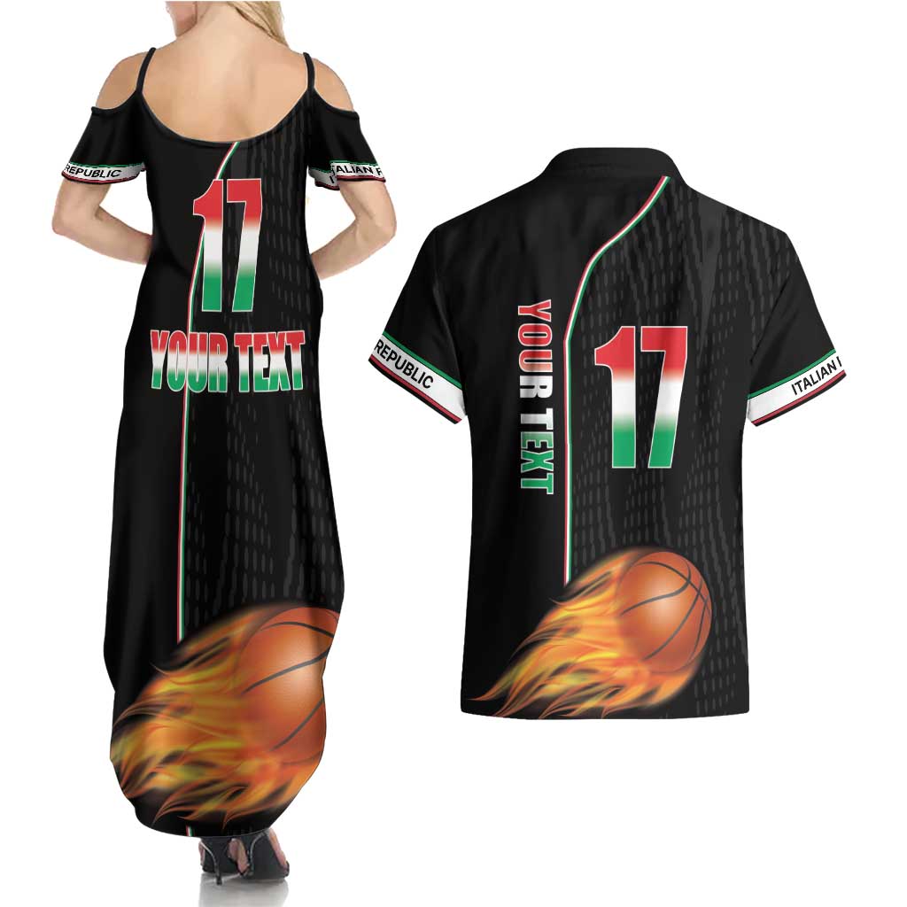 Custom Italian Republic Baketball Couples Matching Summer Maxi Dress and Hawaiian Shirt Sporty Style