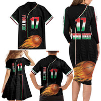 Custom Italian Republic Baketball Family Matching Long Sleeve Bodycon Dress and Hawaiian Shirt Sporty Style