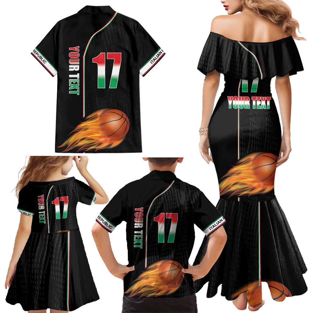 Custom Italian Republic Baketball Family Matching Mermaid Dress and Hawaiian Shirt Sporty Style