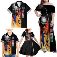 Custom Italian Republic Baketball Family Matching Off Shoulder Maxi Dress and Hawaiian Shirt Sporty Style