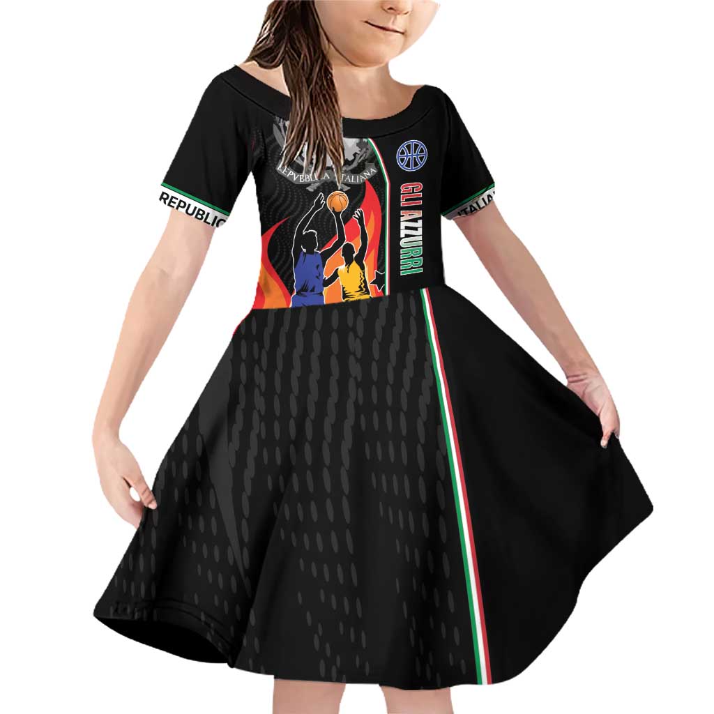 Custom Italian Republic Baketball Family Matching Off Shoulder Short Dress and Hawaiian Shirt Sporty Style