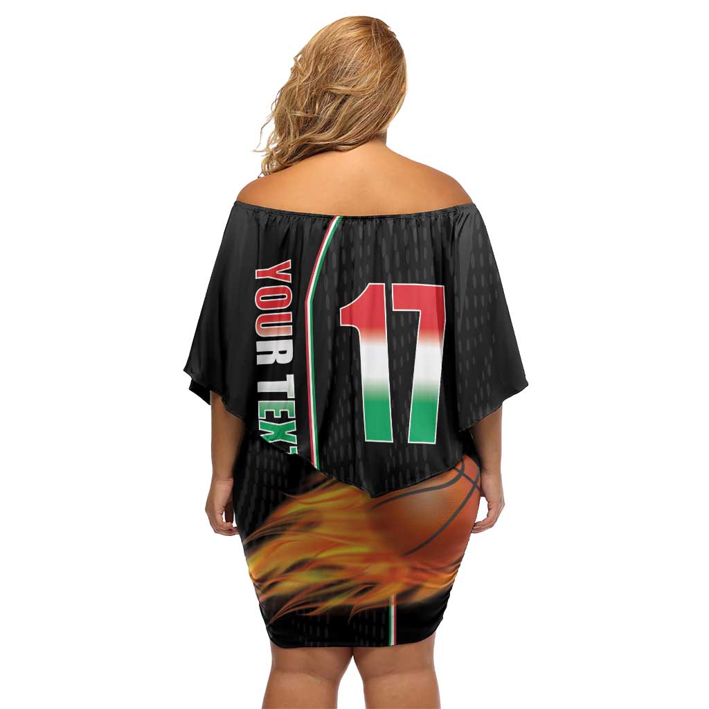 Custom Italian Republic Baketball Family Matching Off Shoulder Short Dress and Hawaiian Shirt Sporty Style