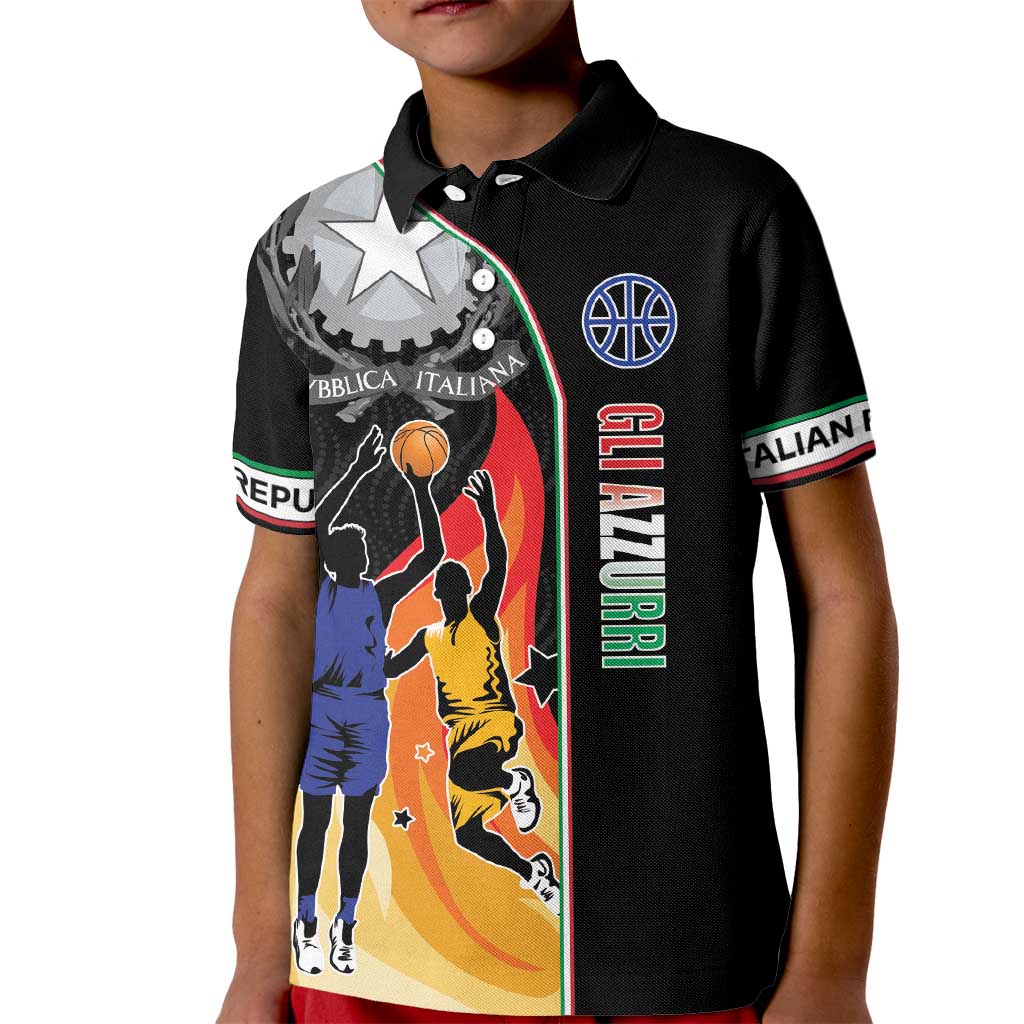 Custom Italian Republic Baketball Kid Polo Shirt Sporty Style
