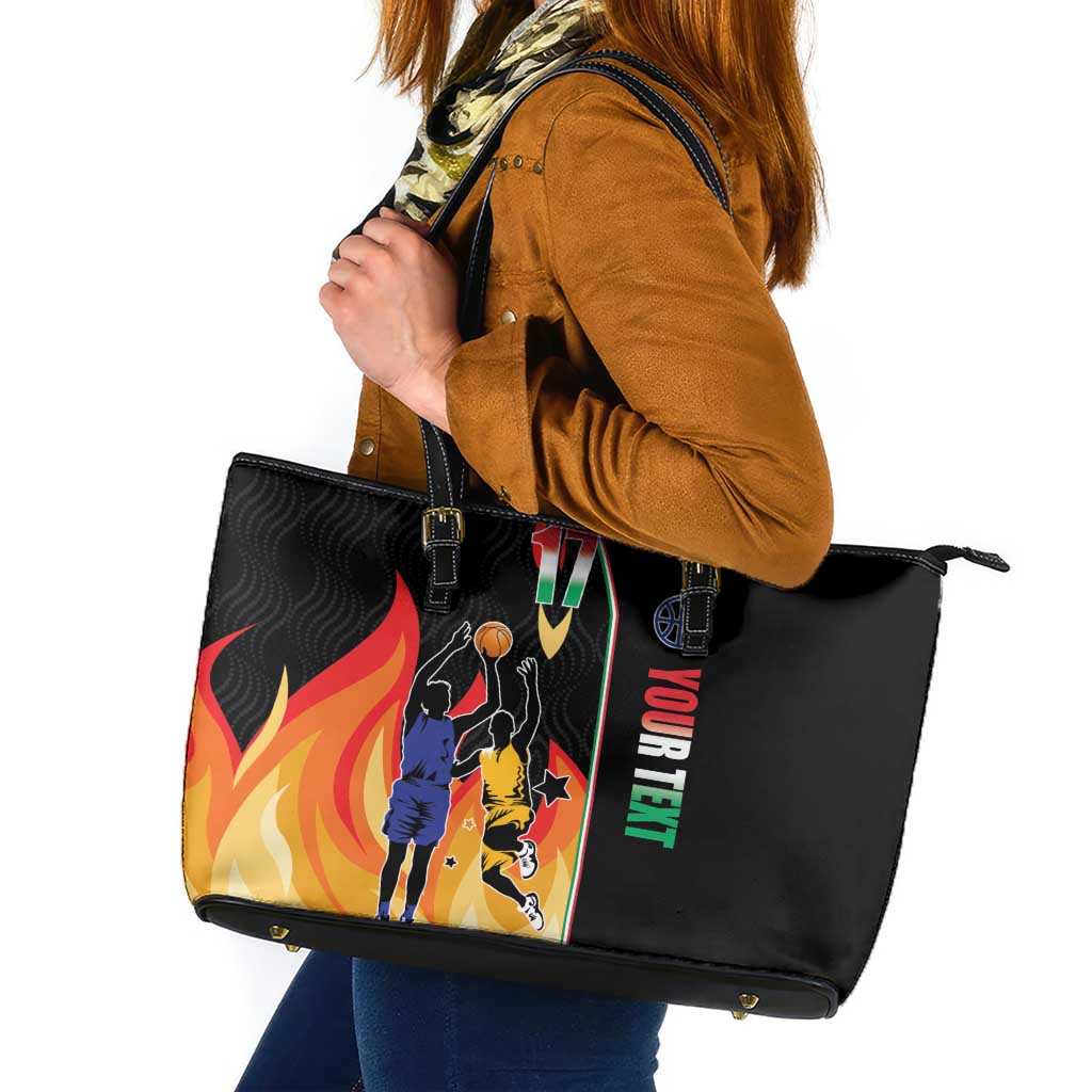 Custom Italian Republic Baketball Leather Tote Bag Sporty Style