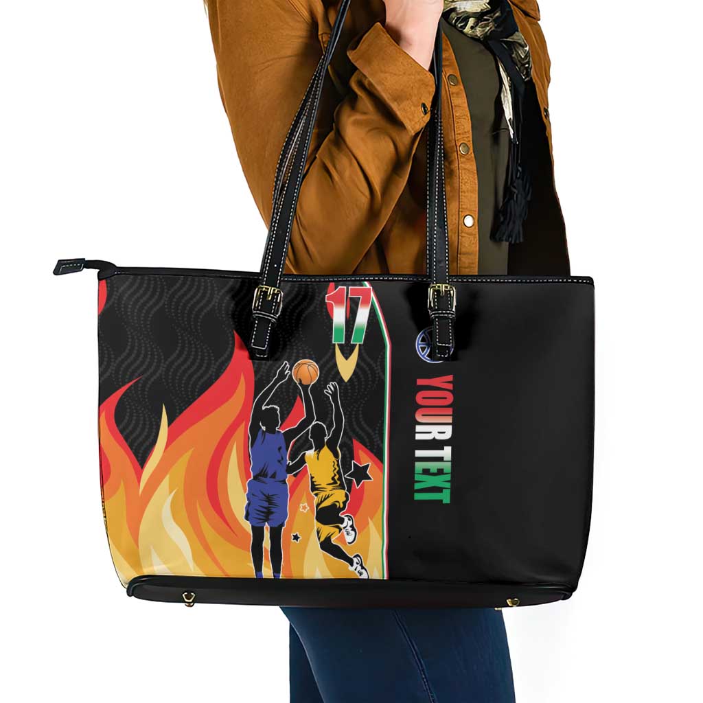 Custom Italian Republic Baketball Leather Tote Bag Sporty Style