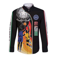 Custom Italian Republic Baketball Long Sleeve Button Shirt Sporty Style