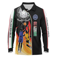 Custom Italian Republic Baketball Long Sleeve Polo Shirt Sporty Style