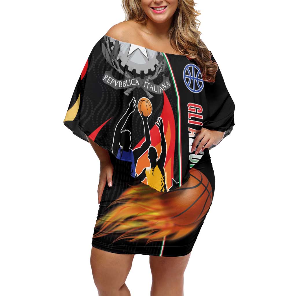 Custom Italian Republic Baketball Off Shoulder Short Dress Sporty Style