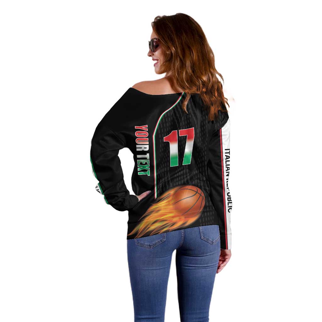 Custom Italian Republic Baketball Off Shoulder Sweater Sporty Style