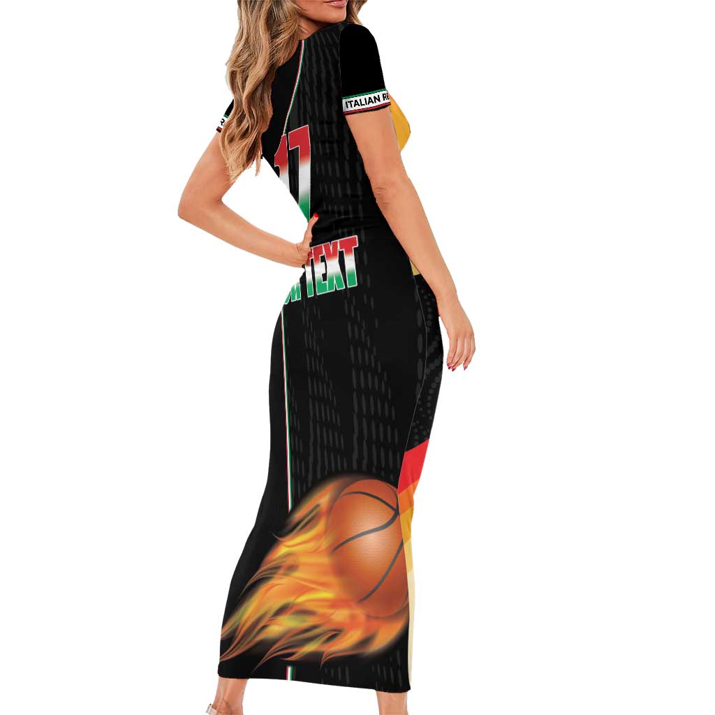 Custom Italian Republic Baketball Short Sleeve Bodycon Dress Sporty Style