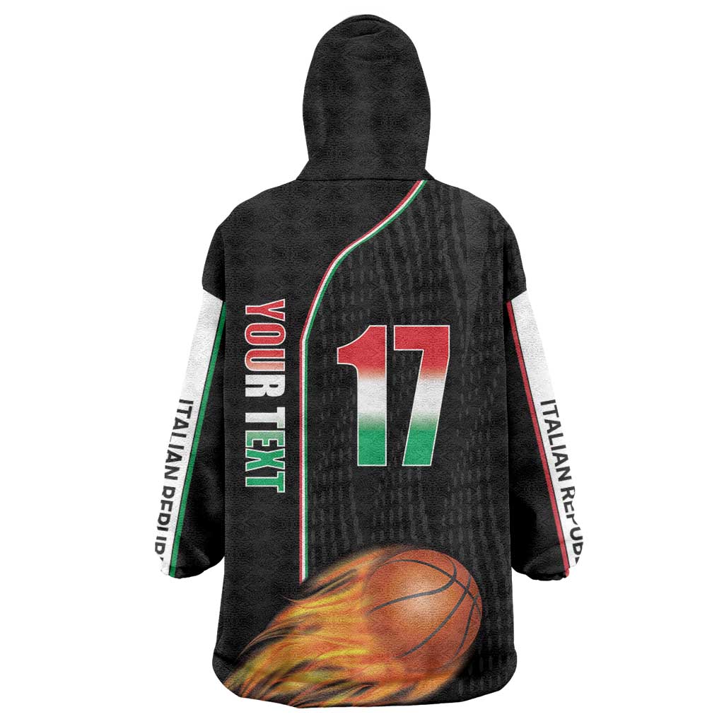 Custom Italian Republic Baketball Wearable Blanket Hoodie Sporty Style