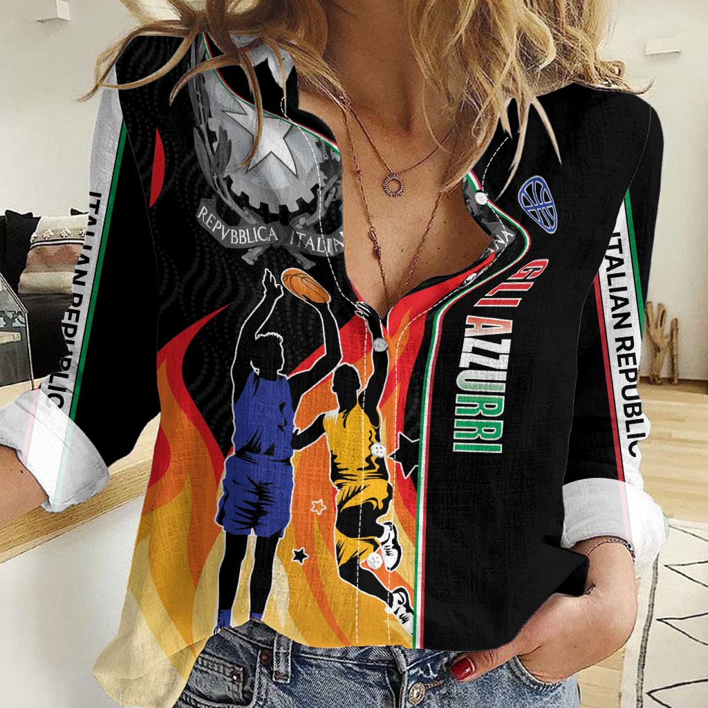 Custom Italian Republic Baketball Women Casual Shirt Sporty Style