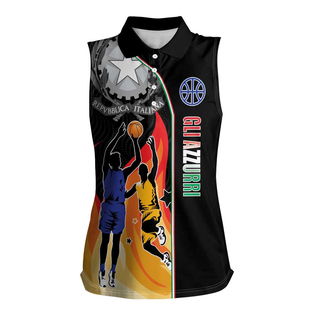 Custom Italian Republic Baketball Women Sleeveless Polo Shirt Sporty Style