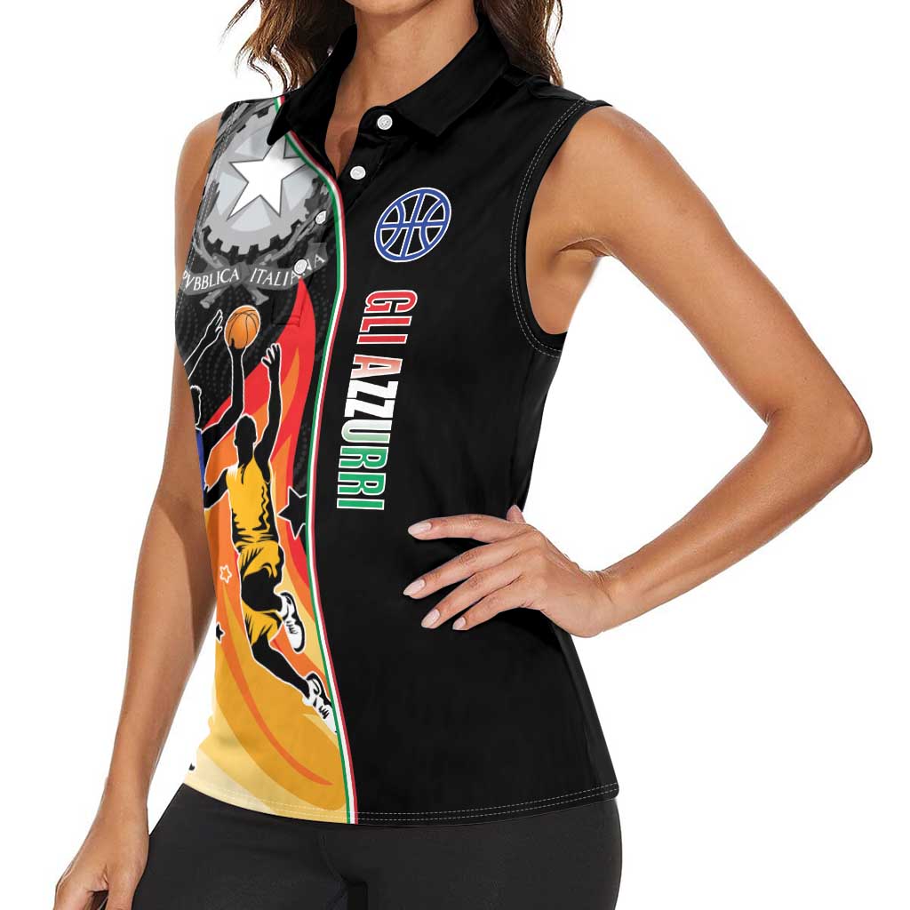 Custom Italian Republic Baketball Women Sleeveless Polo Shirt Sporty Style