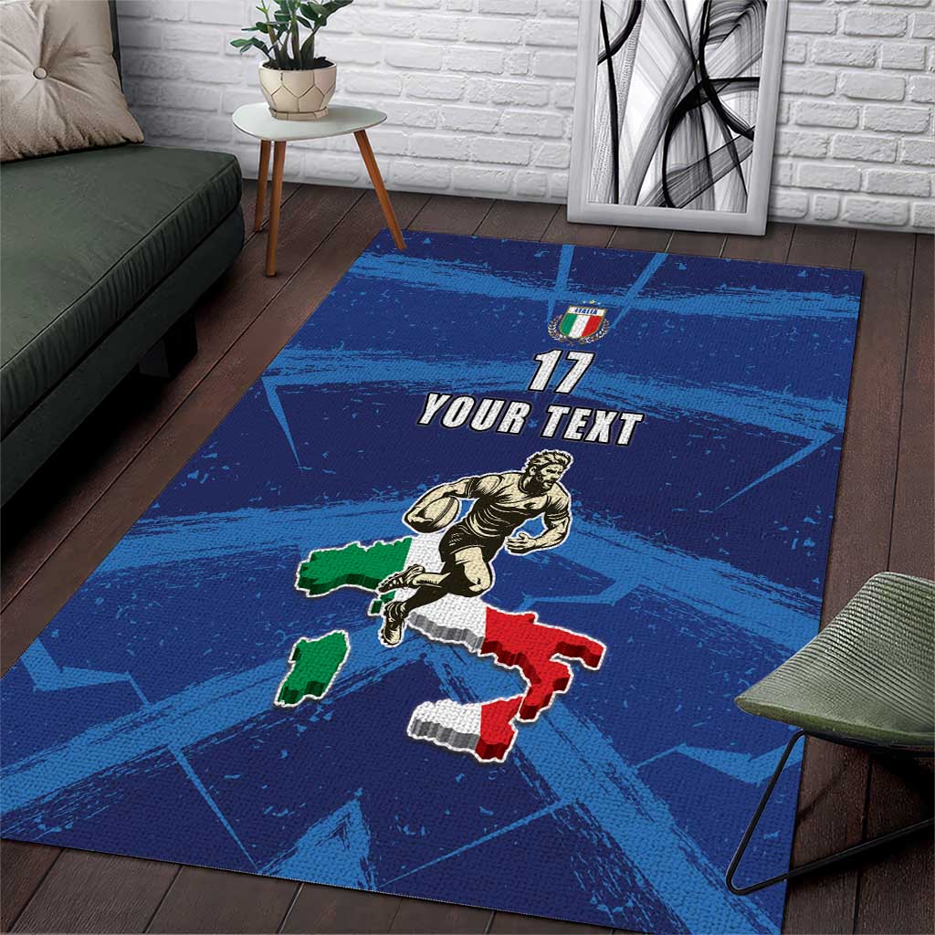 Italian Republic Rugby Custom Area Rug Sporty Style