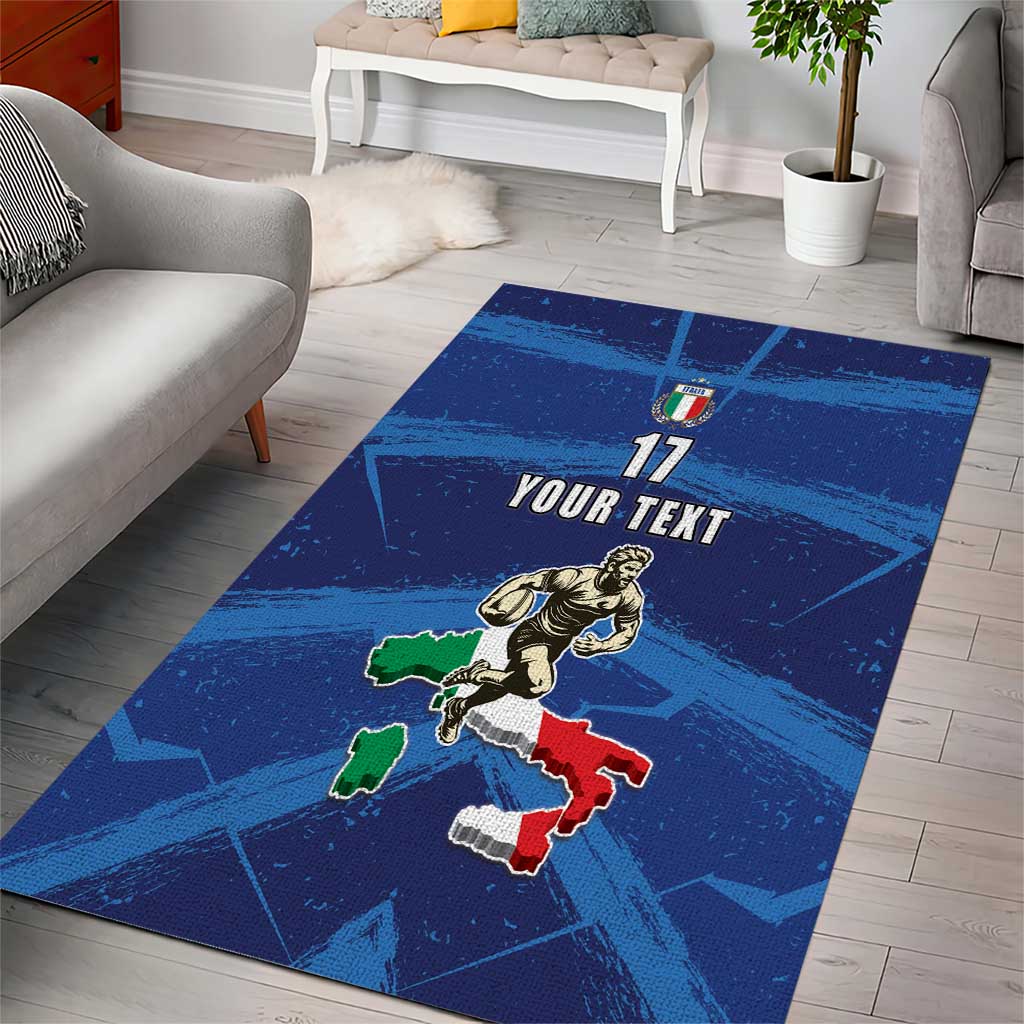 Italian Republic Rugby Custom Area Rug Sporty Style