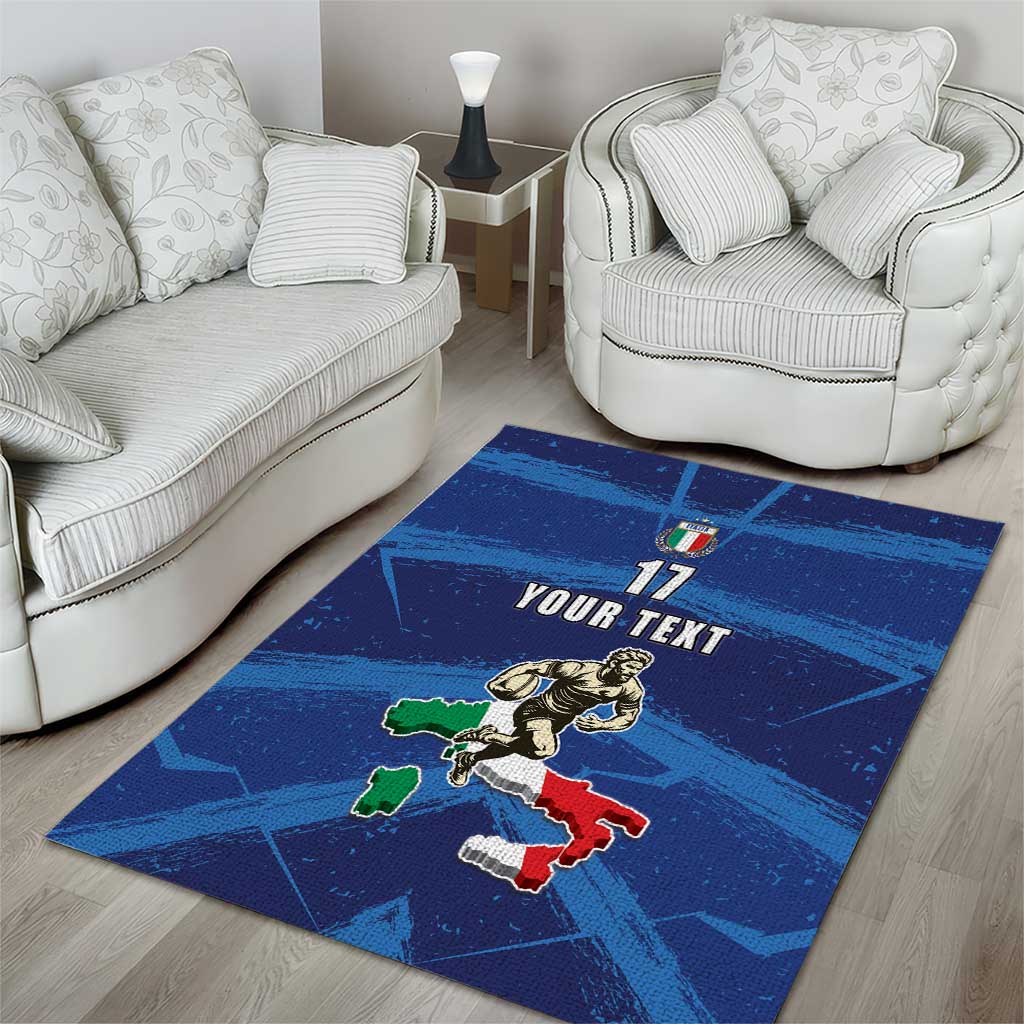 Italian Republic Rugby Custom Area Rug Sporty Style