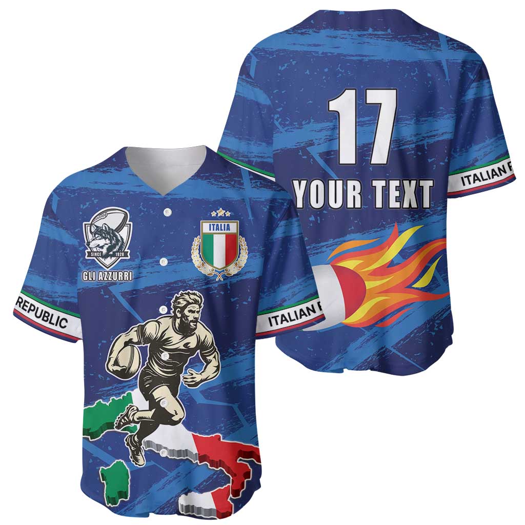 Italian Republic Rugby Custom Baseball Jersey Sporty Style