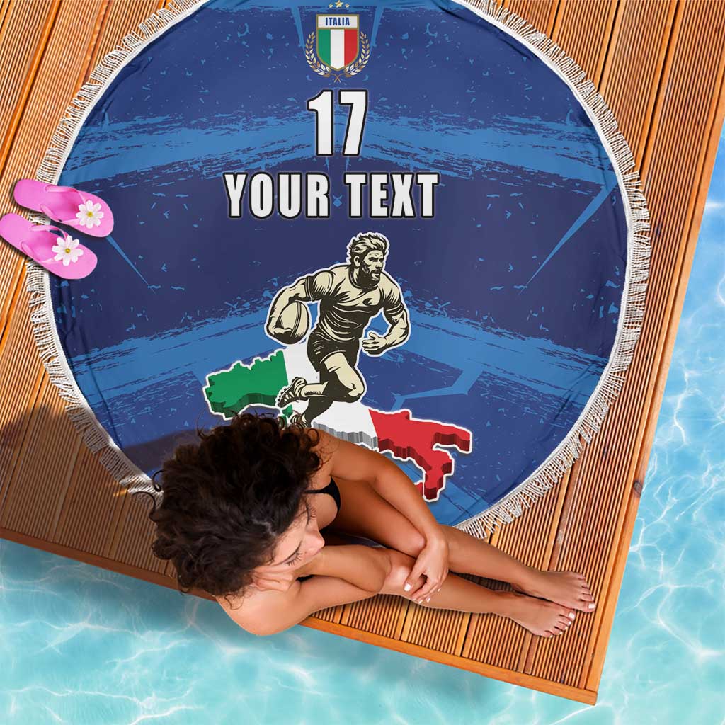 Italian Republic Rugby Custom Beach Blanket Sporty Style
