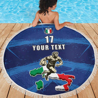 Italian Republic Rugby Custom Beach Blanket Sporty Style