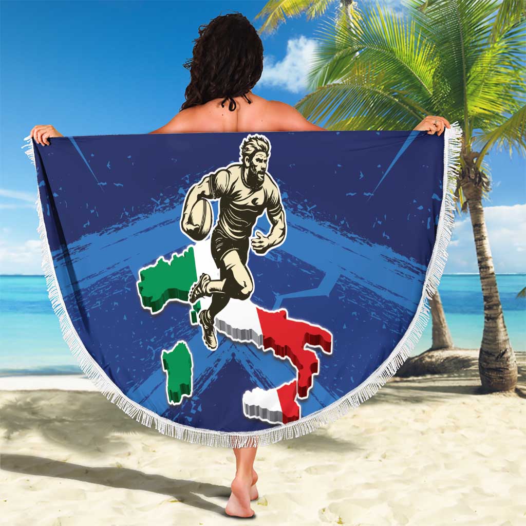 Italian Republic Rugby Custom Beach Blanket Sporty Style