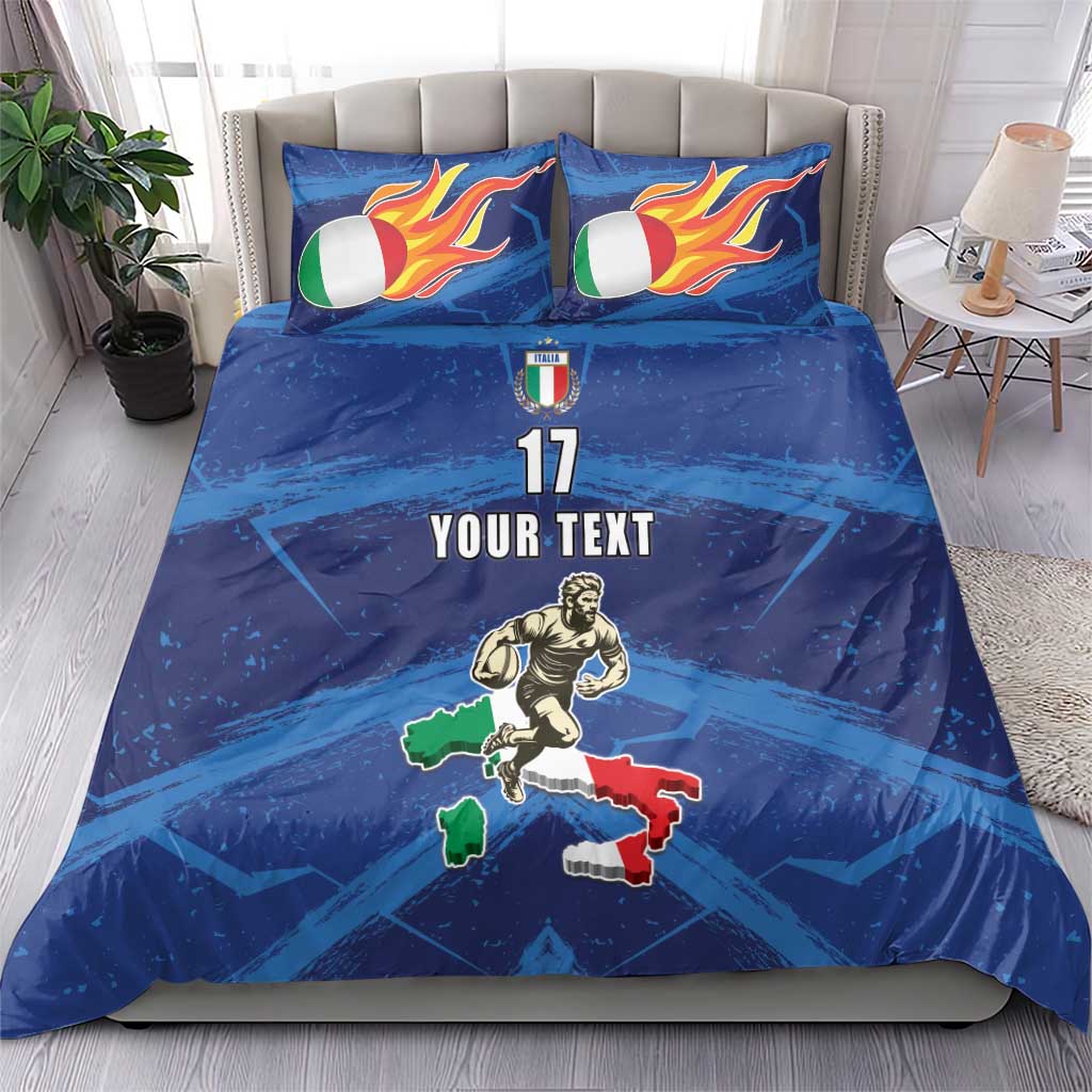 Italian Republic Rugby Custom Bedding Set Sporty Style