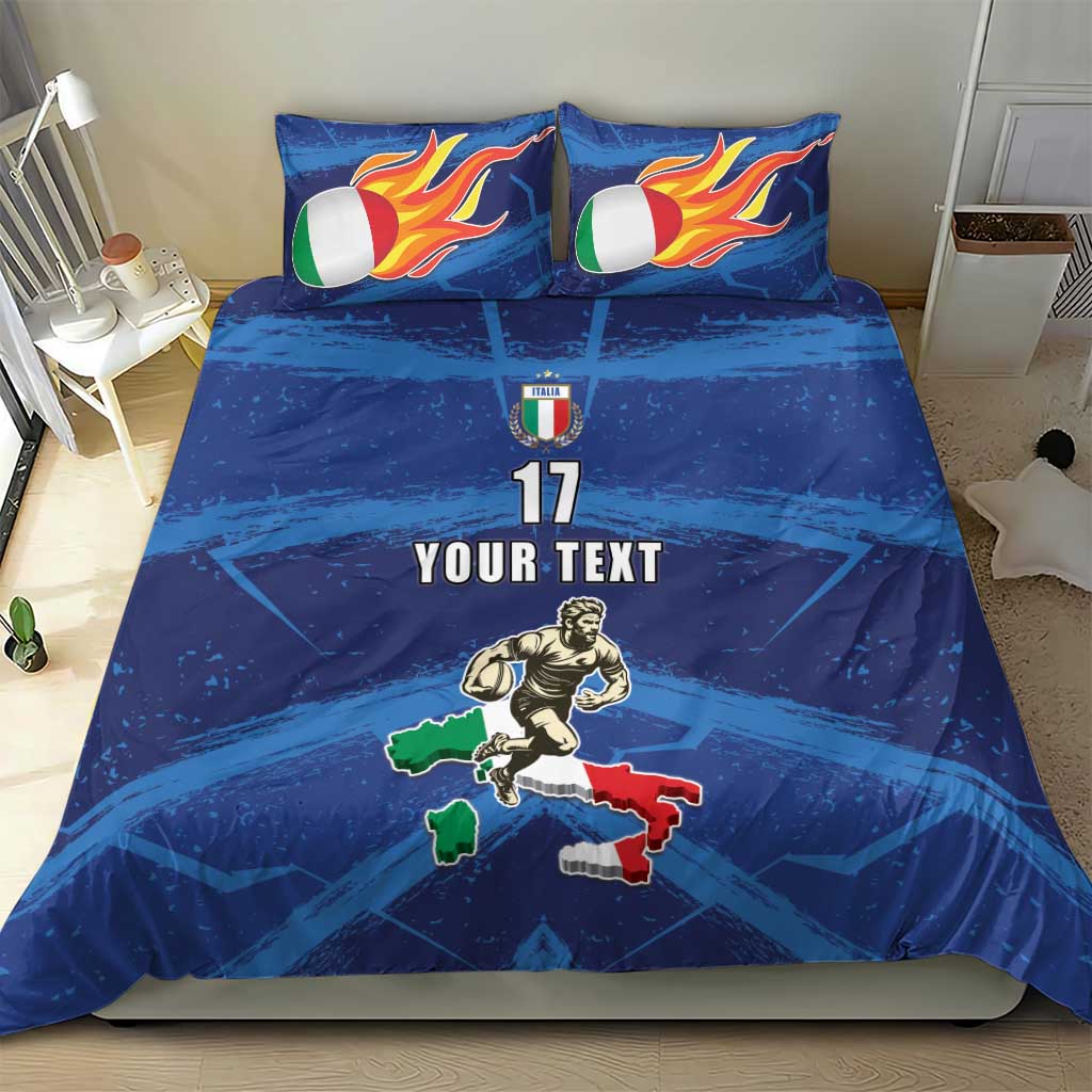 Italian Republic Rugby Custom Bedding Set Sporty Style