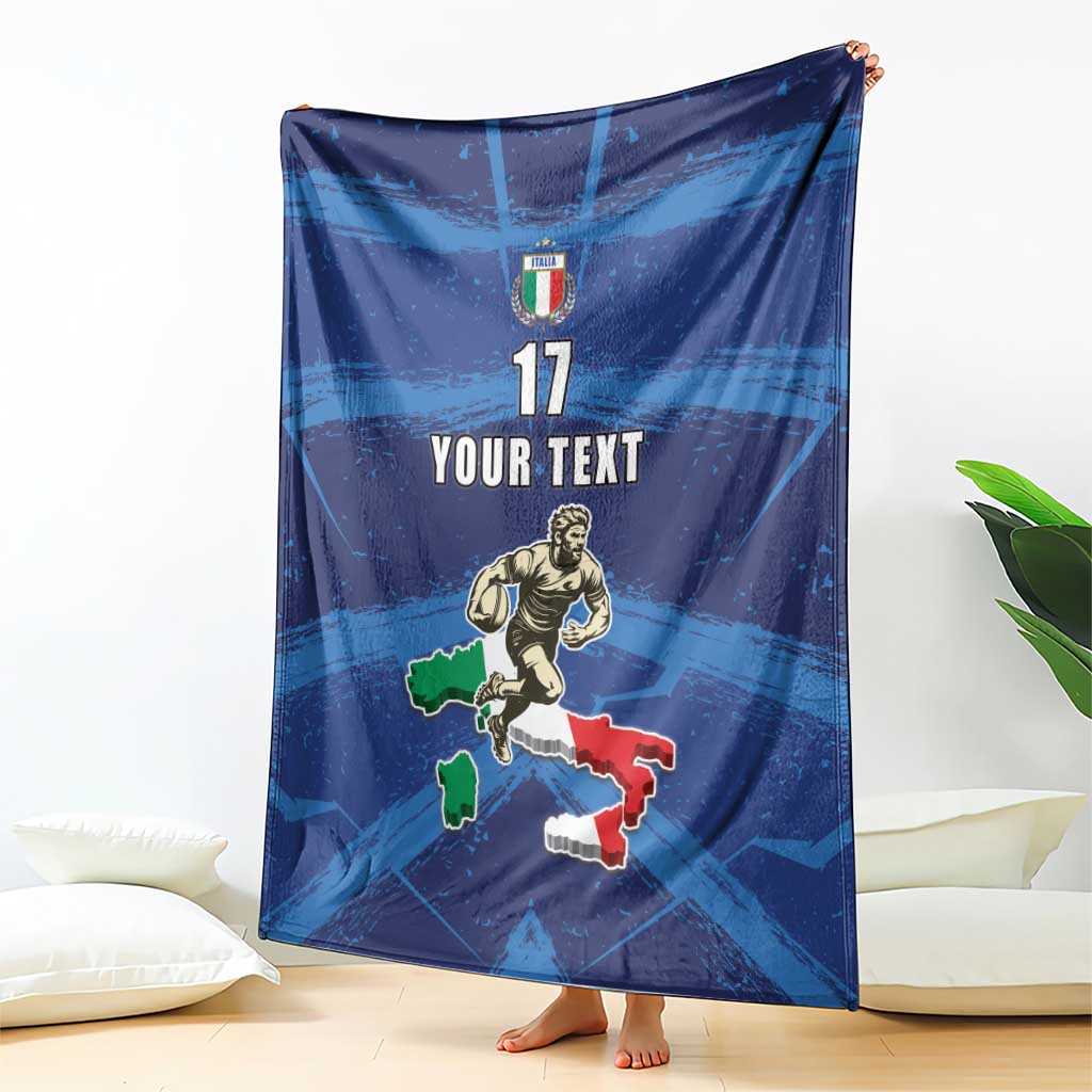 Italian Republic Rugby Custom Blanket Sporty Style