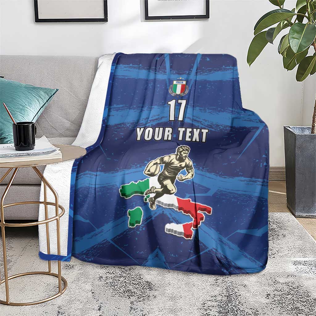 Italian Republic Rugby Custom Blanket Sporty Style
