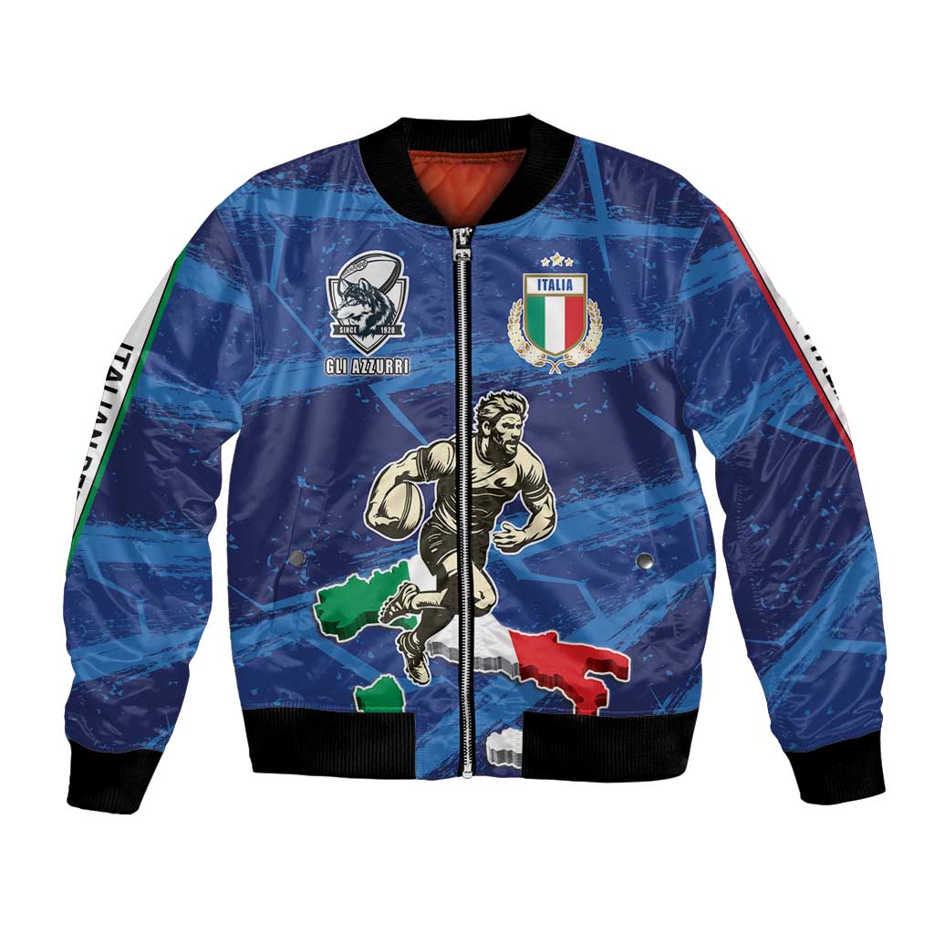 Italian Republic Rugby Custom Bomber Jacket Sporty Style