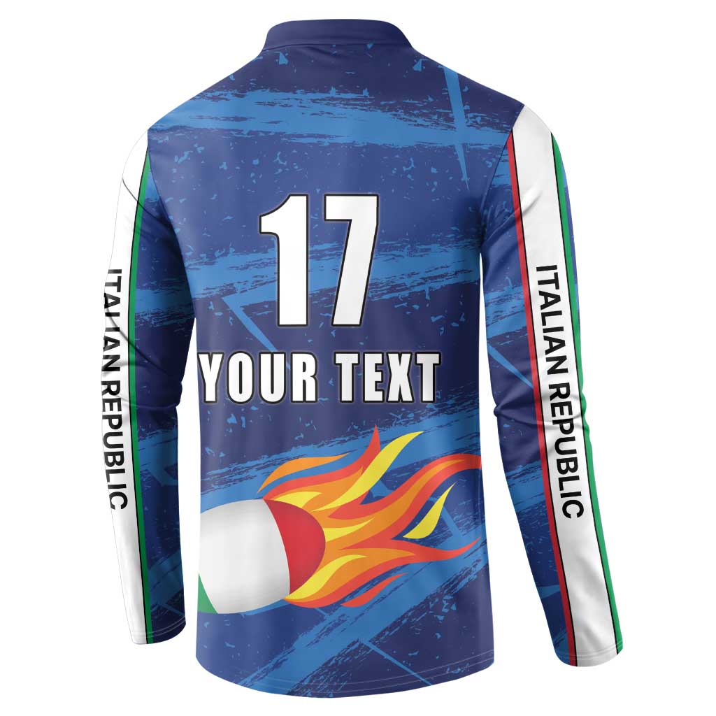 Italian Republic Rugby Custom Button Sweatshirt Sporty Style