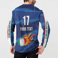 Italian Republic Rugby Custom Button Sweatshirt Sporty Style