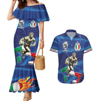 Italian Republic Rugby Custom Couples Matching Mermaid Dress and Hawaiian Shirt Sporty Style