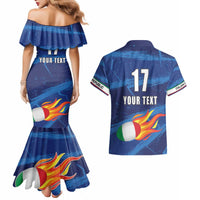 Italian Republic Rugby Custom Couples Matching Mermaid Dress and Hawaiian Shirt Sporty Style