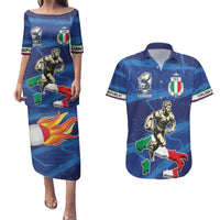 Italian Republic Rugby Custom Couples Matching Puletasi and Hawaiian Shirt Sporty Style