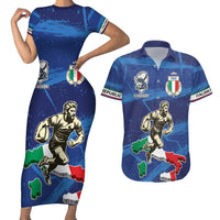 Italian Republic Rugby Custom Couples Matching Short Sleeve Bodycon Dress and Hawaiian Shirt Sporty Style