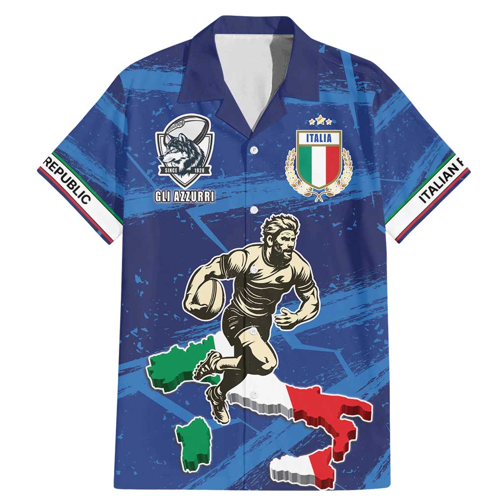 Italian Republic Rugby Custom Family Matching Mermaid Dress and Hawaiian Shirt Sporty Style